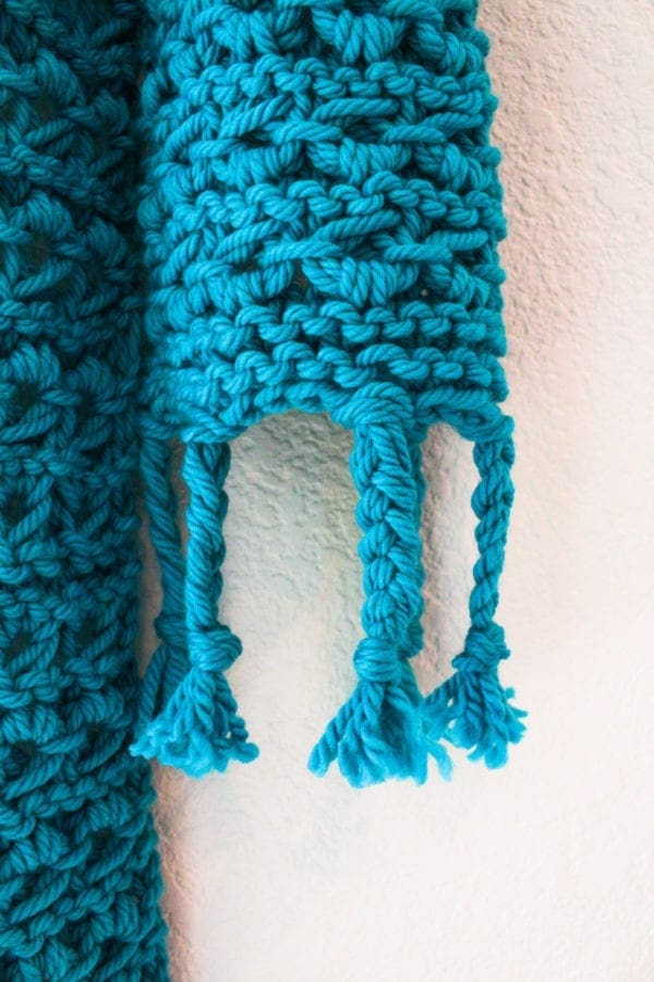 Knit Super Scarf Braided Fringe