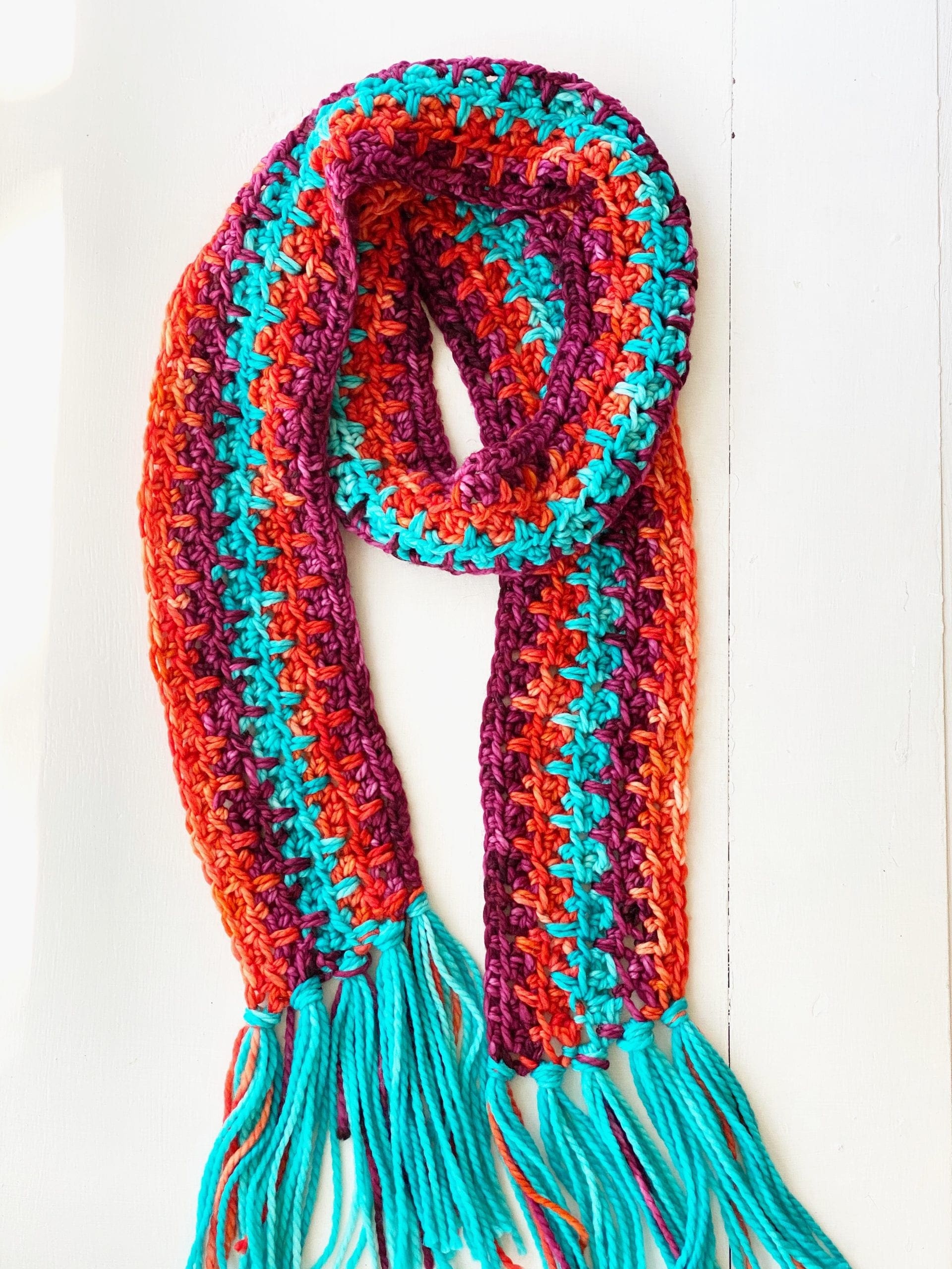 10Row Crochet Scarf Quick Gift VIDEO and Pattern