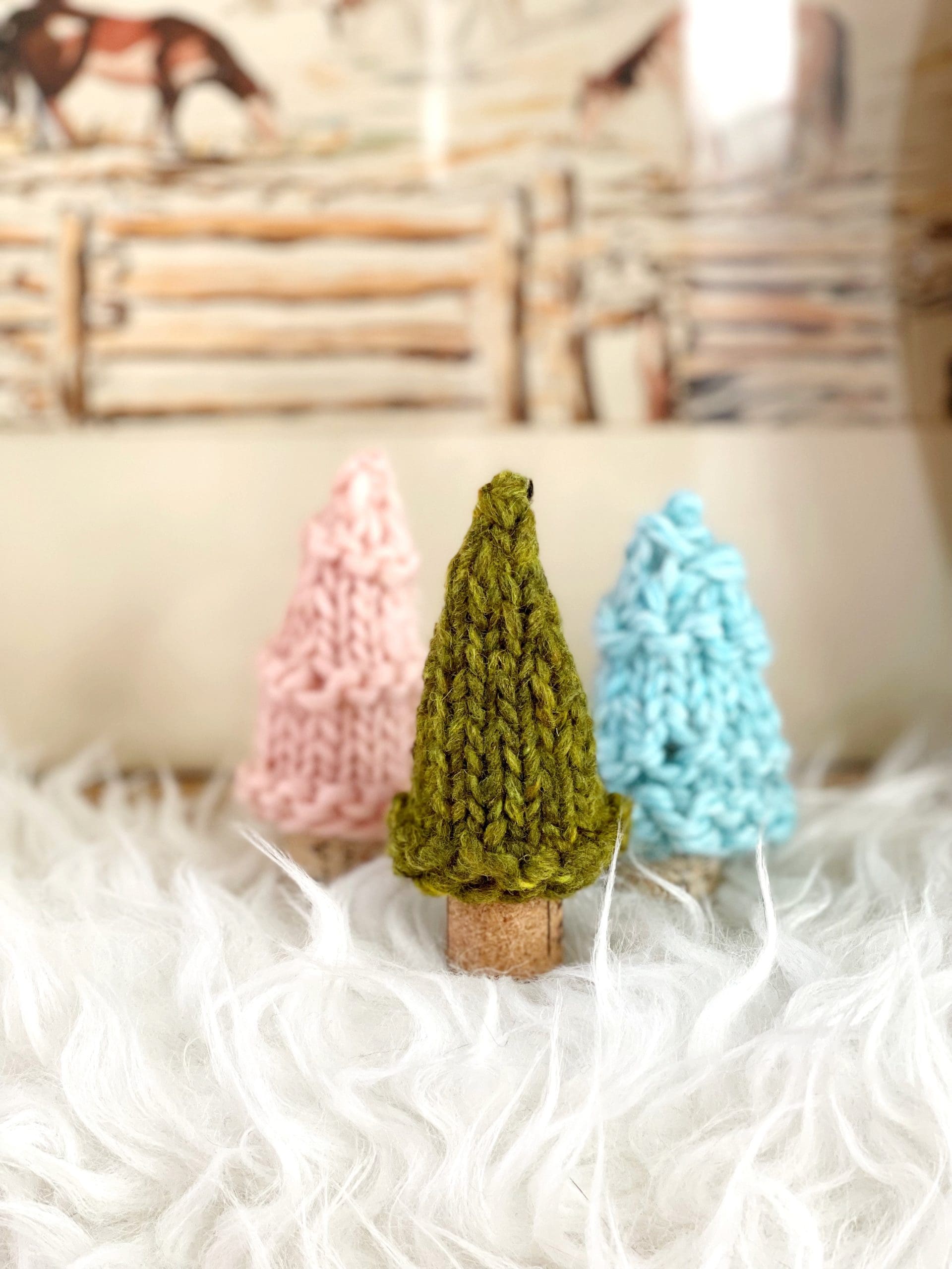 Wine Cork Knit Trees VIDEO & Patterns by Vickie Howell