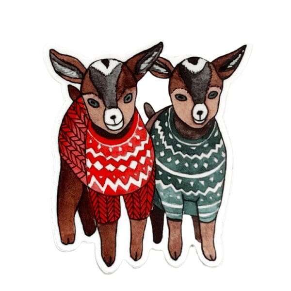 Baby Goats in Sweaters by Michele Maule from the YarnYAY! December Box #44