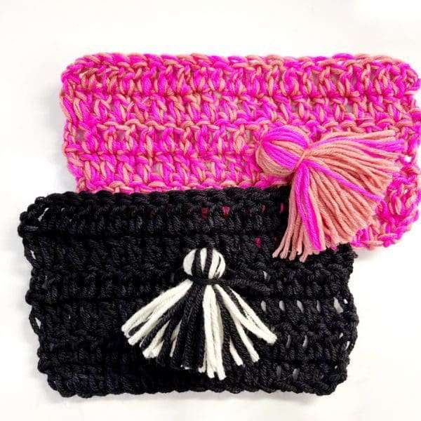 Wednesday's Snood Swatches in Wednesday and Enid palettes