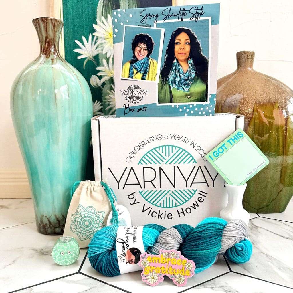 YarnYAY! by Vickie Howell March Box #59 Subscription Box for Knitters and Crocheters.