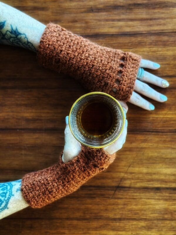 Forester Crochet Wrist Warmers by Gavriella Tremino for YarnYAY! October Box #66