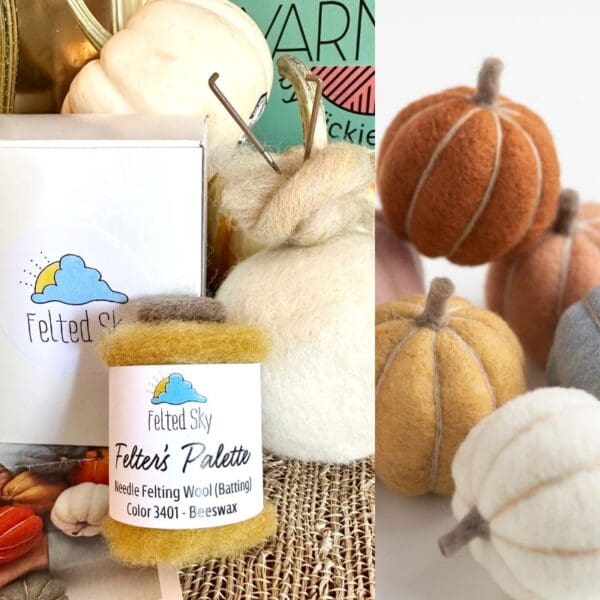 Felted Sky Needle Felted Pumpkin Kit, featured in YarnYAY! October Box #66