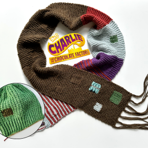 CHARLIE'S SET -- Scarf and Hat inspired by Charlie and the Chocolate Factory