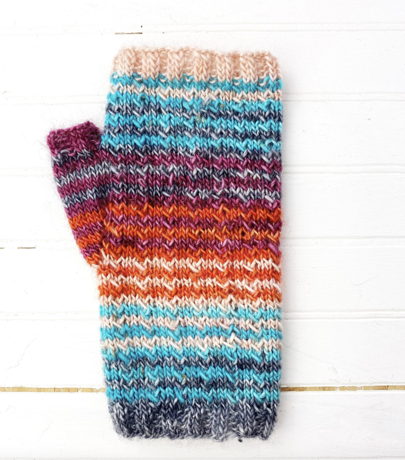 High-Five Fingerless Mitts Knitting Pattern | Herringbone Stitch